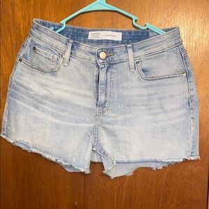 Light wash jean shorts